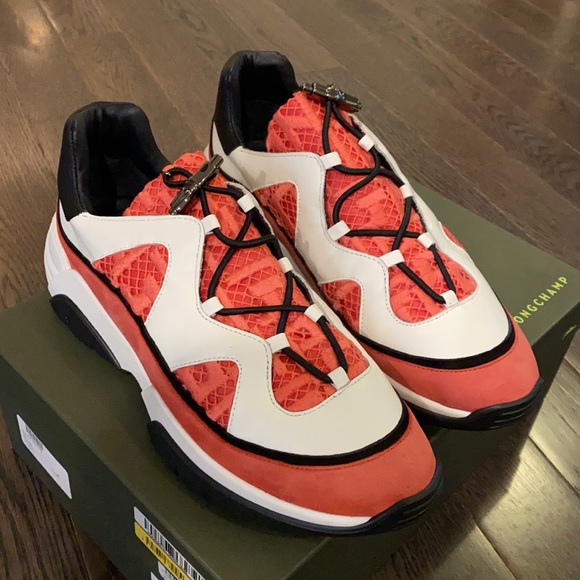 NIB Longchamp Exaggerated Platform Net Tennis Sneaker Copy - Picture 7 of 11